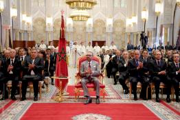 Image du Maroc Professionnelle de  Sa Majesté le Roi Mohammed VI lors de la présentation des programmes de valorisation des anciennes médinas de Rabat et de Marrakech et de Fès au Palais Royal de Rabat, le 14 Mai 2018. (Photo/ SPPR) via Jalilbounhar.com 